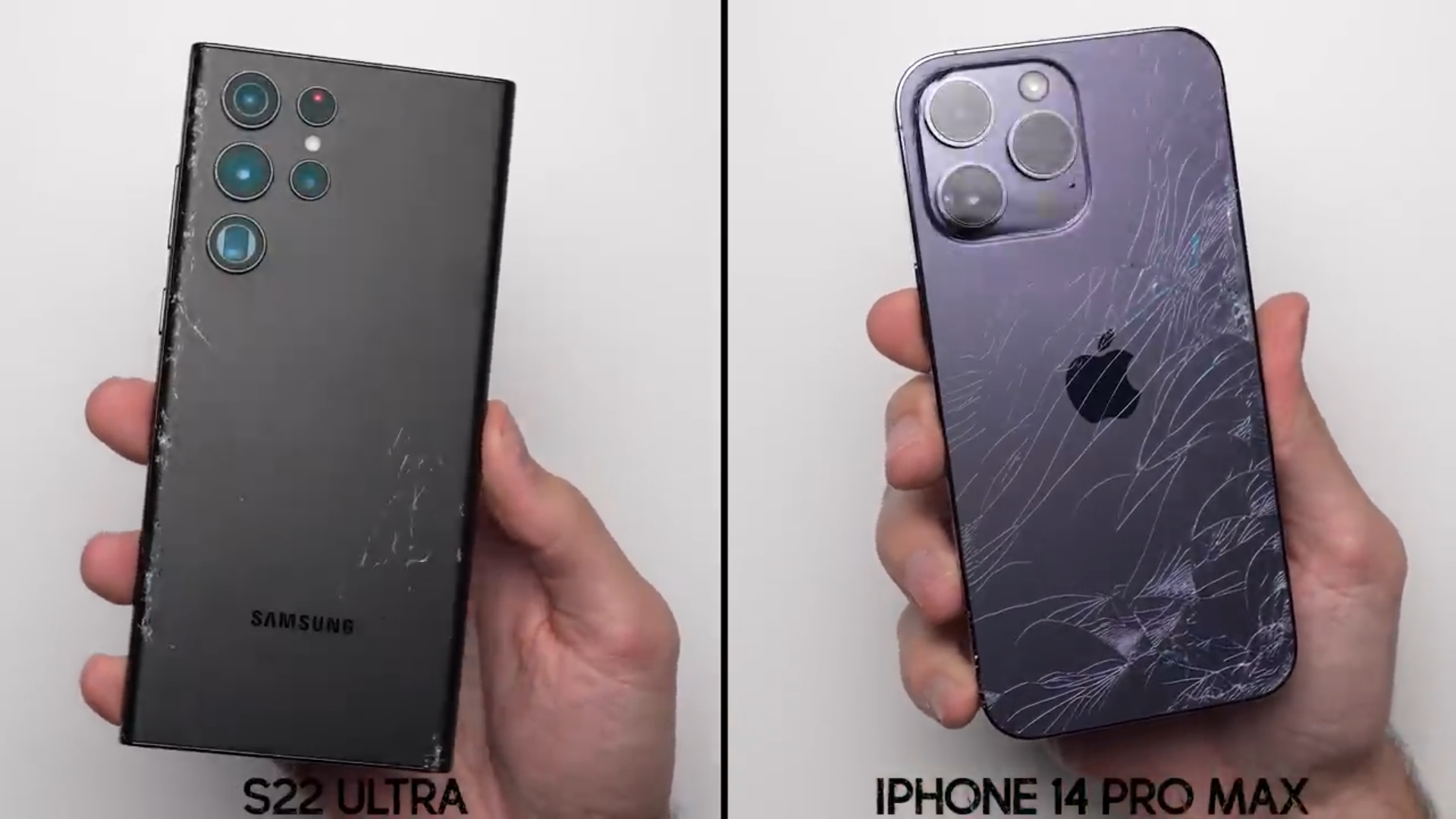 iPhone 14 Pro Max và Galaxy S22 Ultra đọ độ bền khi thả rơi xuống nền cứng-2