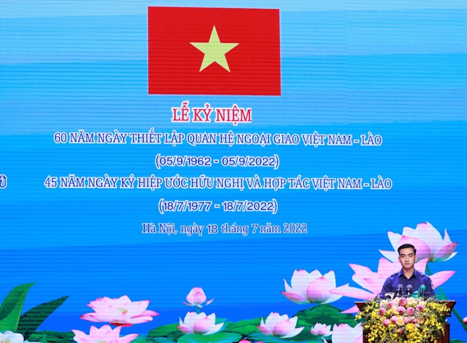 Toàn cảnh lễ kỷ niệm trọng thể 60 năm quan hệ Việt Nam - Lào-9