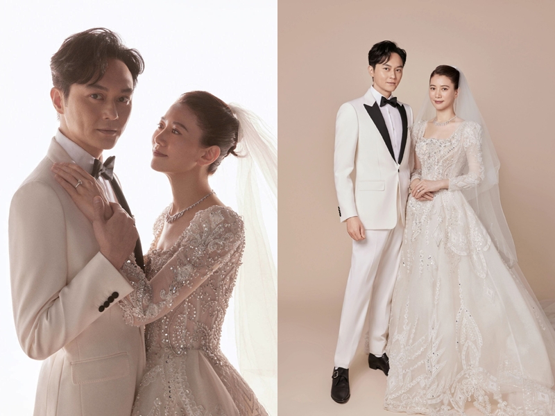 Sau hơn 20 năm chung sống, Trương Trí Lâm và Viên Vịnh Nghi lần đầu chụp ảnh cưới, tổ chức hôn lễ-4