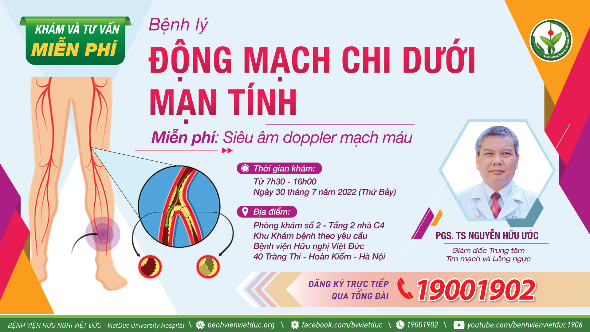 Hà Nội: Nếu bị đau nhức chân liên tục, mời bạn khám và tư vấn miễn phí với chuyên gia vào ngày 30/7-1