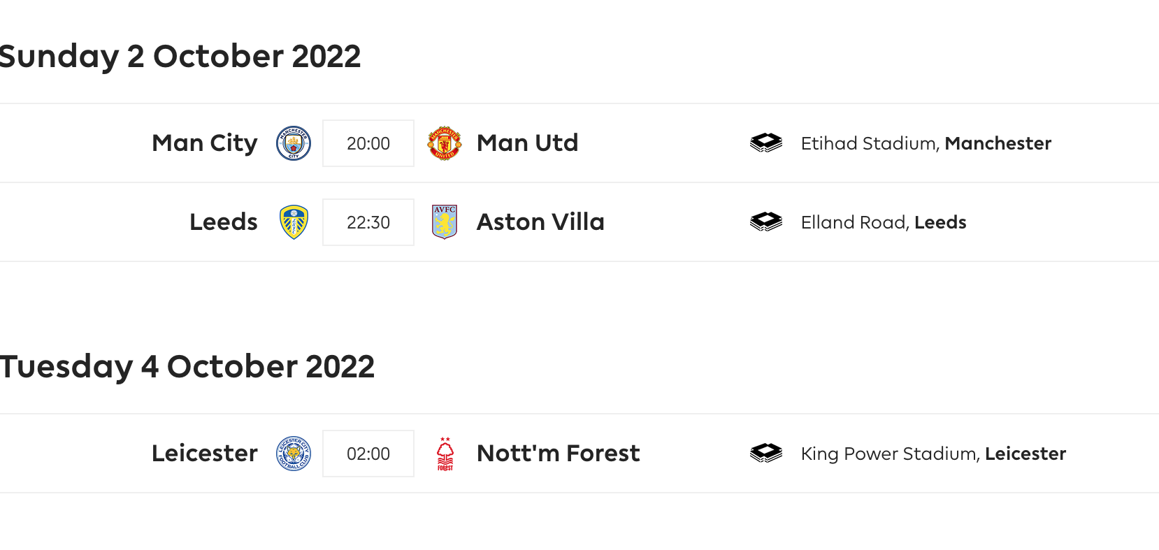 Lịch thi đấu Man City vs Man United tại vòng 9 Ngoại hạng Anh-3