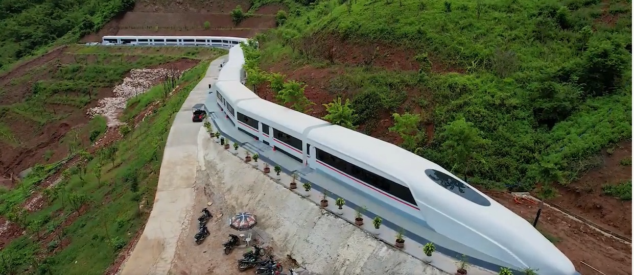 Xuất hiện khách sạn hình đoàn tàu siêu tốc ở Việt Nam, nằm ngay gần cầu kính đi bộ dài nhất thế giới-2