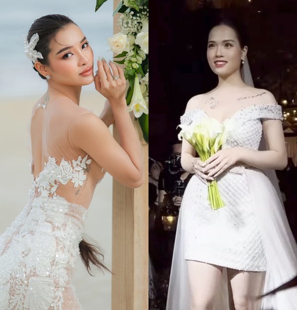 Mỹ nhân Việt chuộng váy cưới trễ nải khoe hình xăm-1