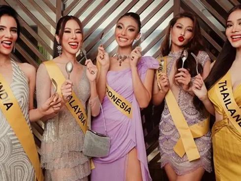 Thiên Ân đi ăn tối cùng Thùy Tiên và Chủ tịch Miss Grand: Đánh son đỏ chót hút sạch spotlight của chị đại Thái Lan-img