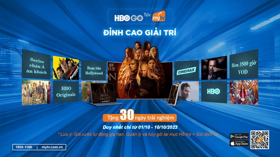 Truyền hình MyTV tặng khách hàng suất trải nghiệm gói đặc sắc HBO GO-1