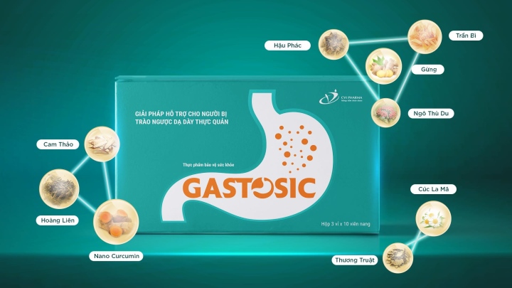 Hỗ trợ điều trị trào ngược dạ dày thực quản hiệu quả bằng thảo dược với Gastosic-3