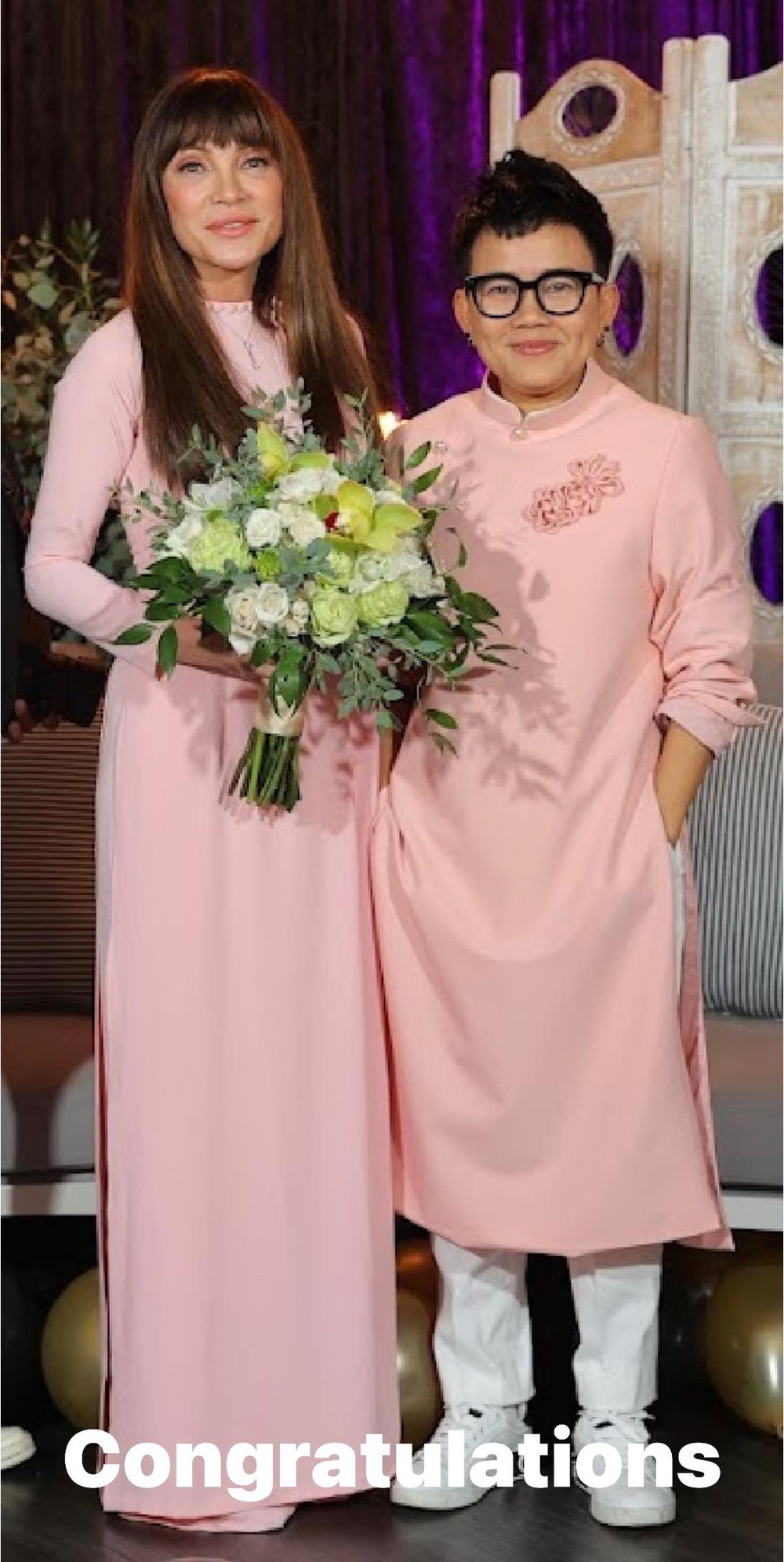 Những nàng dâu Vbiz diện áo dài hồng trong lễ ăn hỏi-3