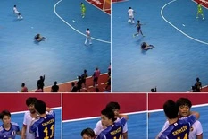 Cầu thủ futsal Indonesia được khen khi từ chối ghi bàn lúc đối phương nằm sân-img