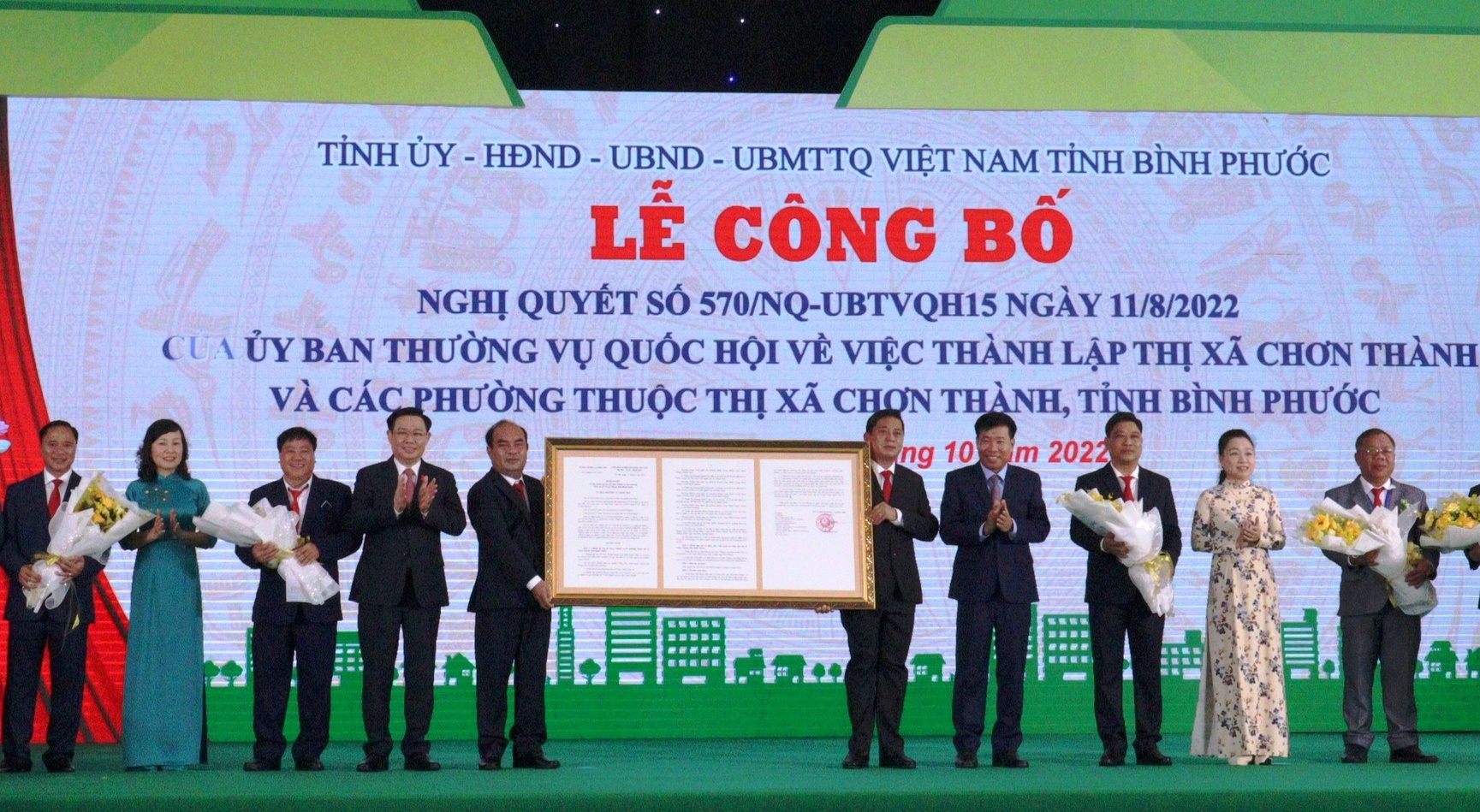 Bình Phước: Công bố quyết định thành lập thị xã Chơn Thành-1