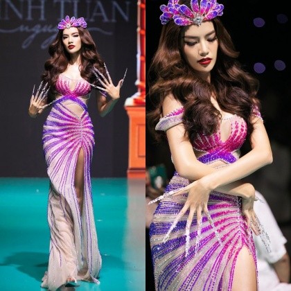 Lê Bống, Miss Earth 2020 và người đẹp Hoàng Phương 'đụng váy' cắt xẻ táo bạo-3