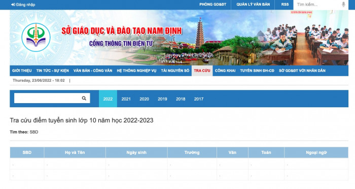 Tra cứu điểm thi lớp 10 tỉnh Nam Định, Kon Tum năm 2022-1