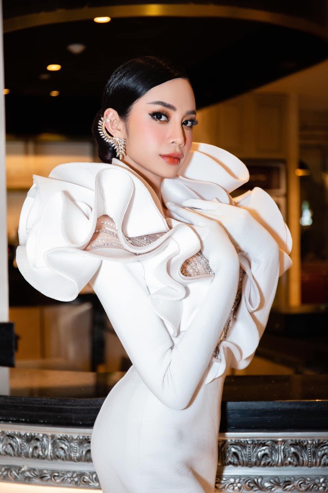 Mặc lại váy 3D của Lương Thùy Linh, Á hậu chuyển giới Lương Mỹ Kỳ khoe nhan sắc lộng lẫy-4