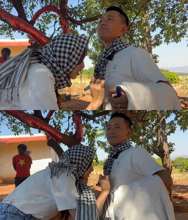 Thùy Tiên đội vương miện giả, trổ tài catwalk cùng Quang Linh ở Angola-12