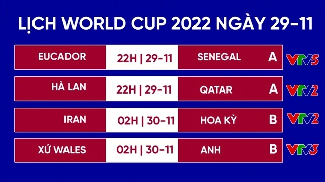 Lịch thi đấu World Cup 2022 hôm nay (29/11): Anh và Hà Lan tìm vé đi tiếp-cover-img