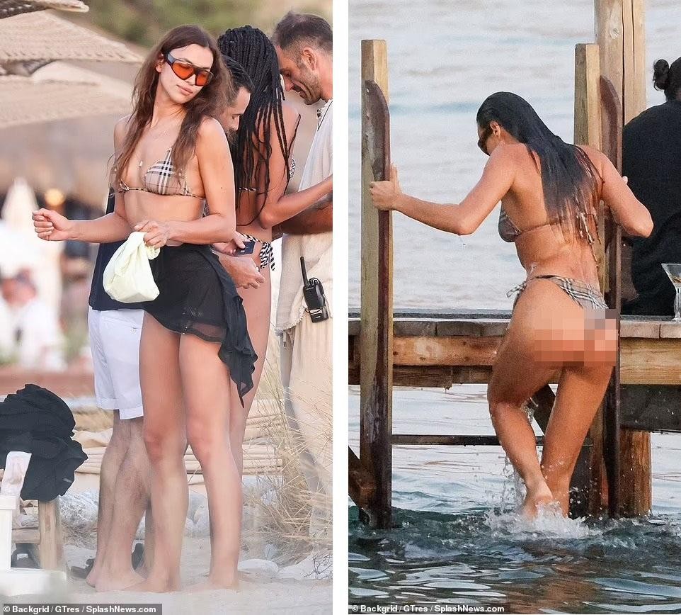 Irina Shayk sexy hết nấc với bikini bé xíu, ôm ấp bạn khác giới trên biển-2