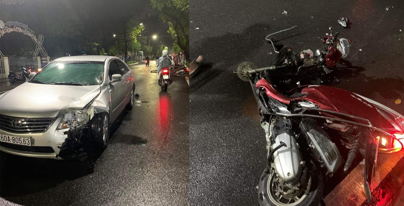 Thừa Thiên - Huế: Va chạm với xe Camry, xe máy nát bét, người đàn ông tử vong-1